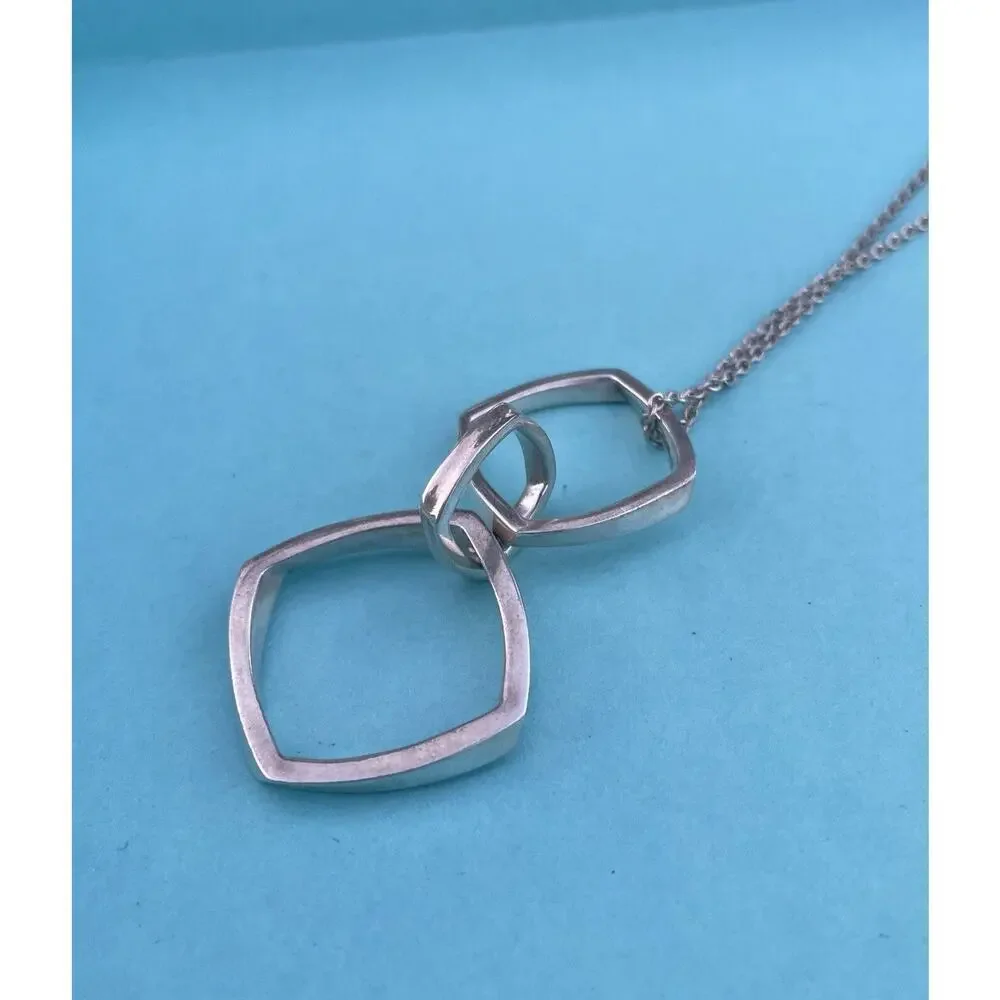 Tiffany & Co. Triple Torque Frank Gehry Pendant Necklace Silver Drop Dangle 925 - Picture 8 of 12